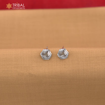 925 sterling silver flower design stud earring jewelry er379