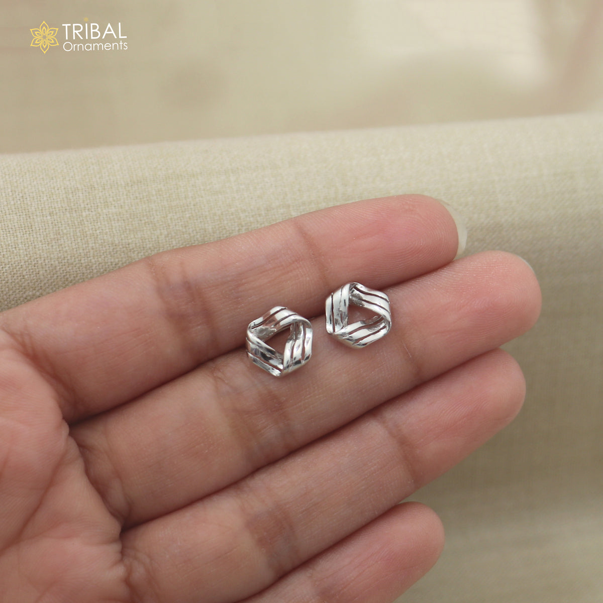 925 sterling silver flower design stud earring jewelry er379