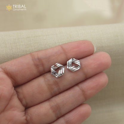 925 sterling silver flower design stud earring jewelry er379