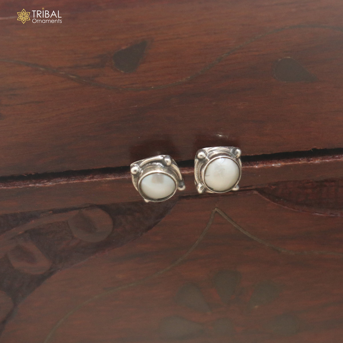 925 sterling silver squire shape pearl stone stud earring best unisex jewelry er389