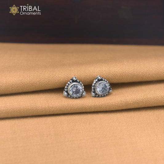 925 sterling silver diamond stone stud earring best jewelry er393