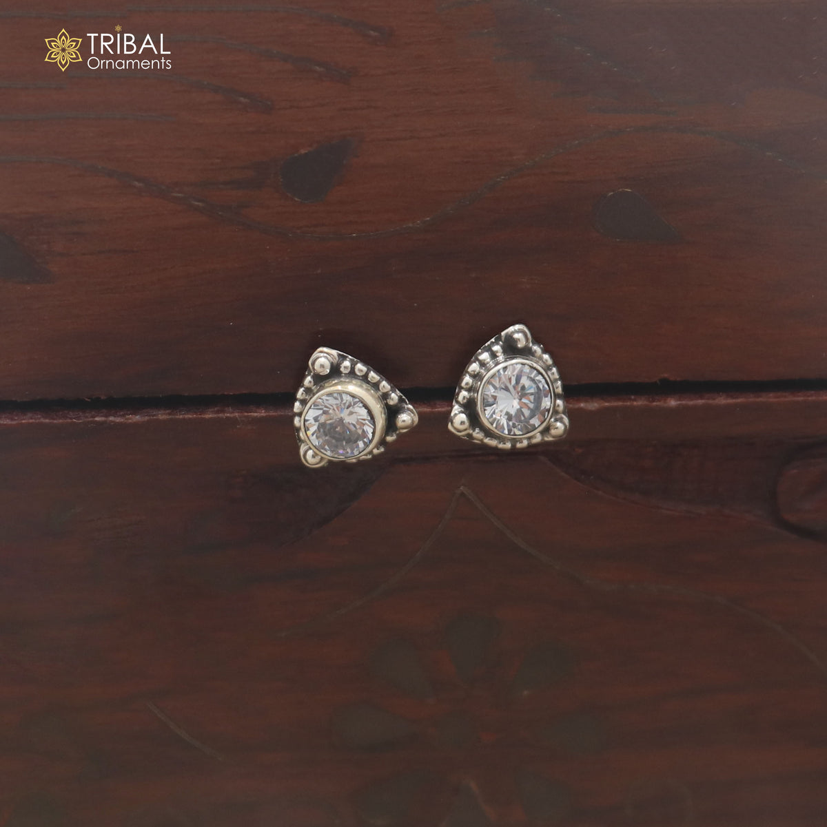 925 sterling silver diamond stone stud earring best jewelry er393