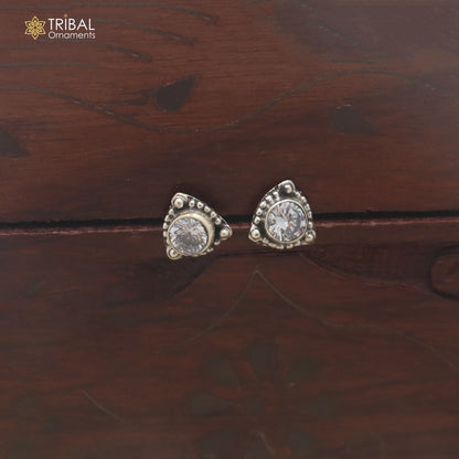 925 sterling silver diamond stone stud earring best jewelry er393