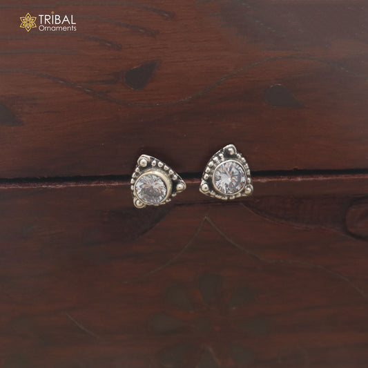 925 sterling silver diamond stone stud earring best jewelry er393