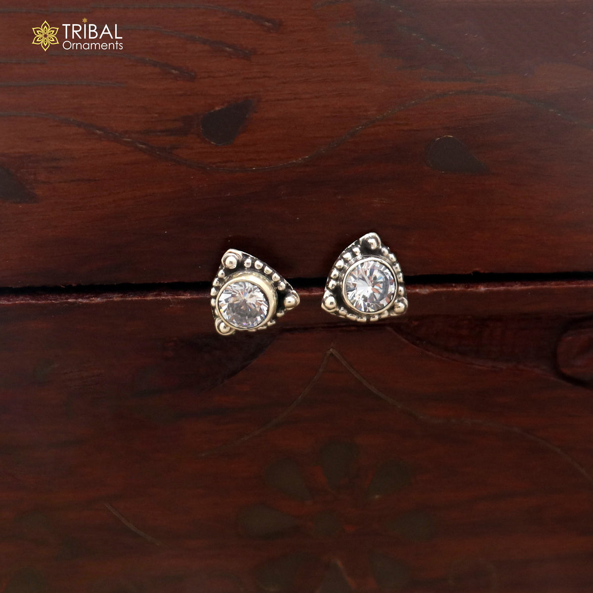 925 sterling silver diamond stone stud earring best jewelry er393