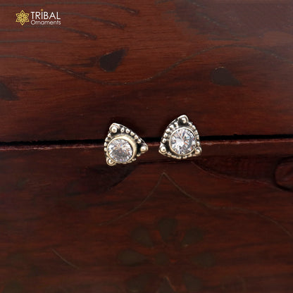 925 sterling silver diamond stone stud earring best jewelry er393