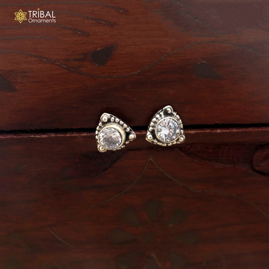 925 sterling silver diamond stone stud earring best jewelry er393