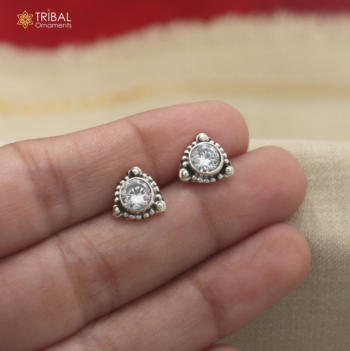 925 sterling silver diamond stone stud earring best jewelry er393
