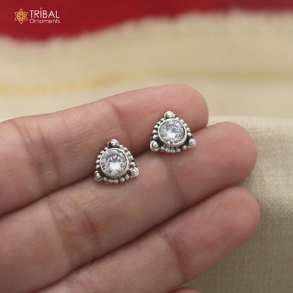 925 sterling silver diamond stone stud earring best jewelry er393
