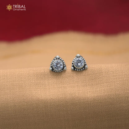 925 sterling silver diamond stone stud earring best jewelry er393