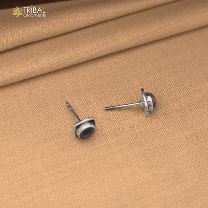 925 sterling silver brown stone stud earring best jewelry er395
