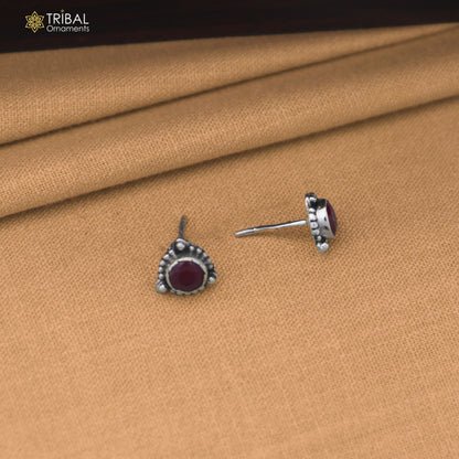 925 sterling silver pink stone stud earring best jewelry er398