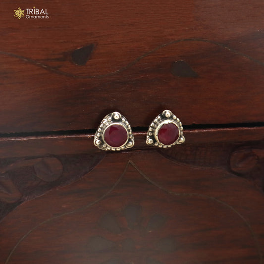 925 sterling silver pink stone stud earring best jewelry er398