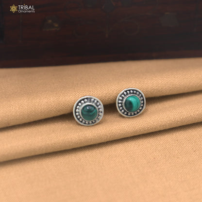 925 sterling silver turquoise stone stud earring best jewelry er403