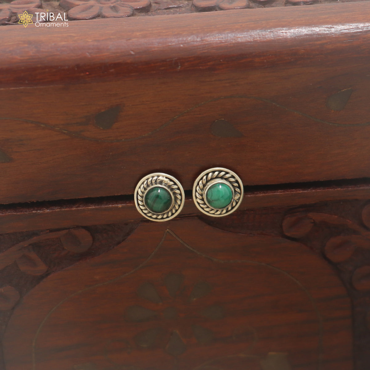 925 sterling silver green stone stud earring best jewelry er406