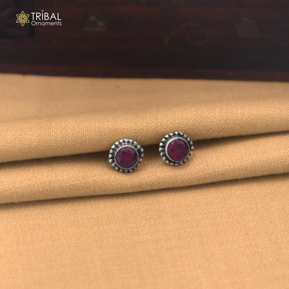 925 sterling silver pink stone stud earring best jewelry er408