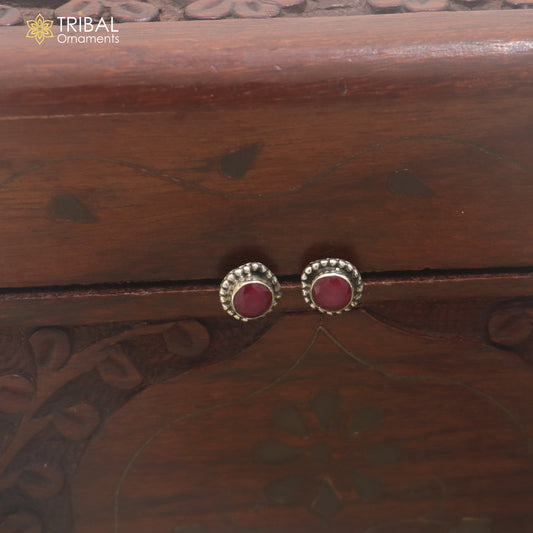 925 sterling silver pink stone stud earring best jewelry er408
