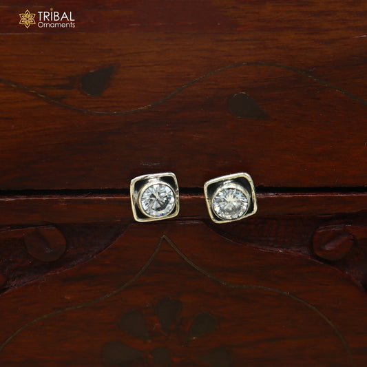 925 sterling silver white stone stud earring best jewelry er410