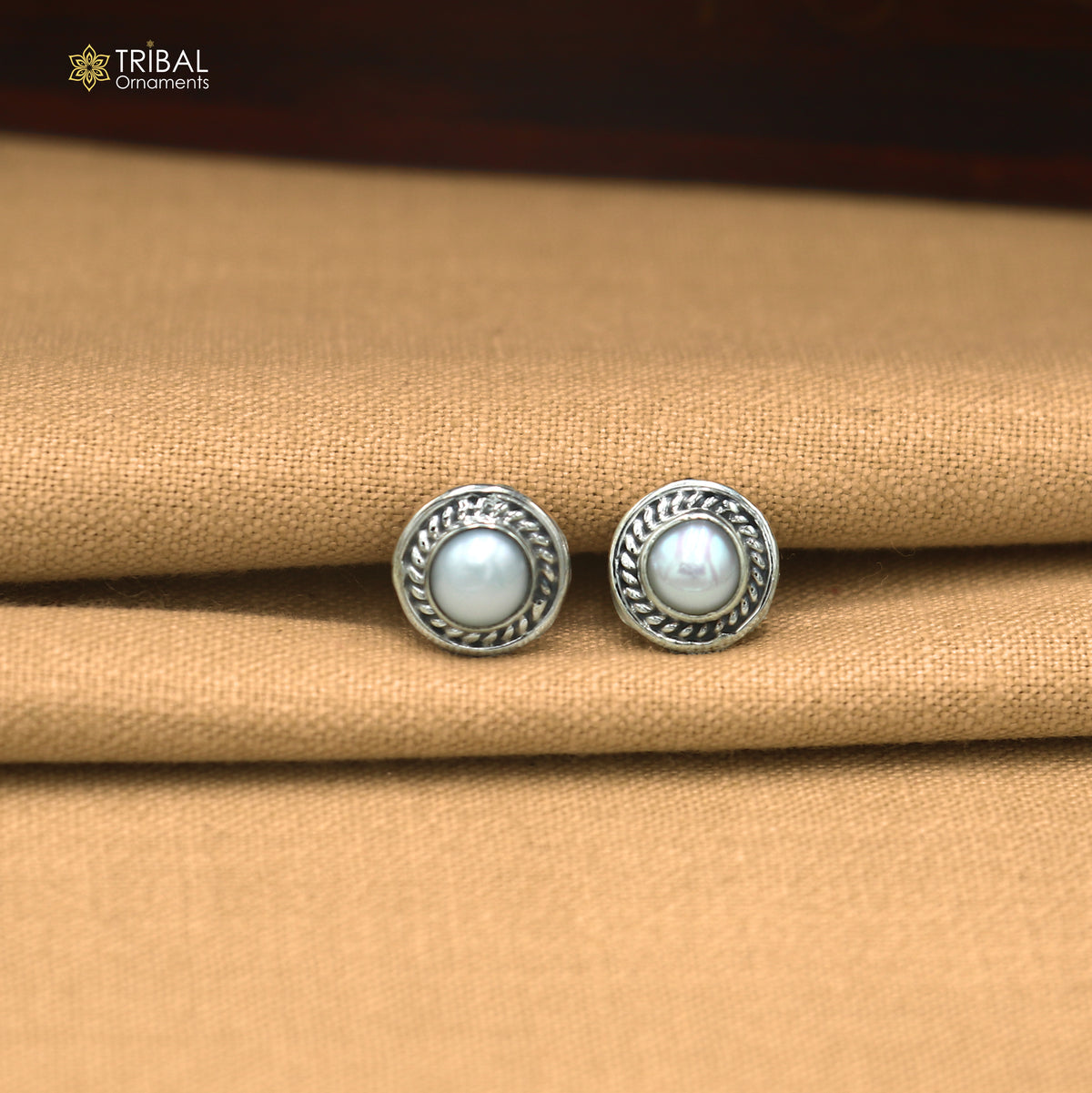 925 sterling silver pearl stone stud earring best jewelry er412