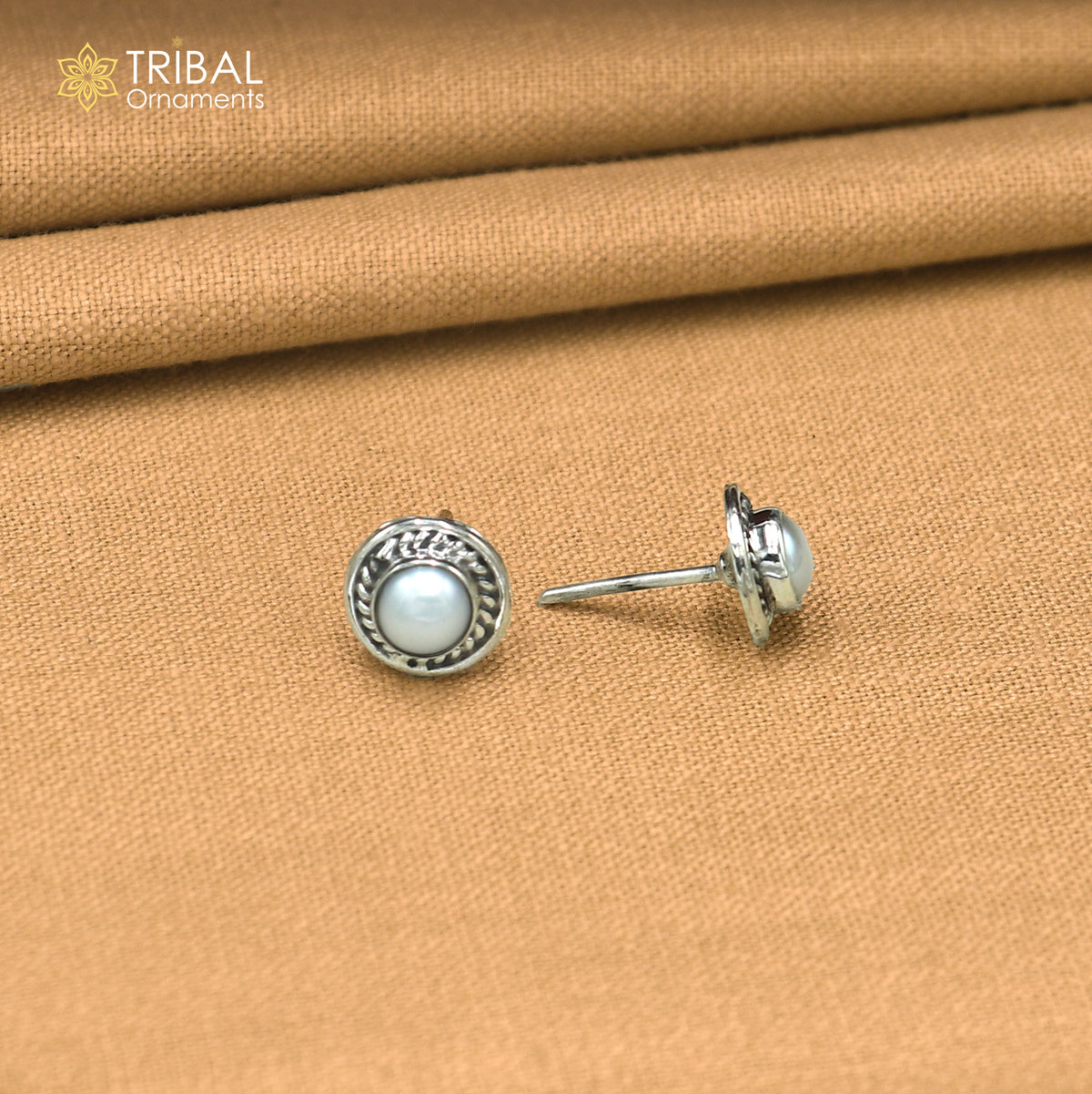 925 sterling silver pearl stone stud earring best jewelry er412
