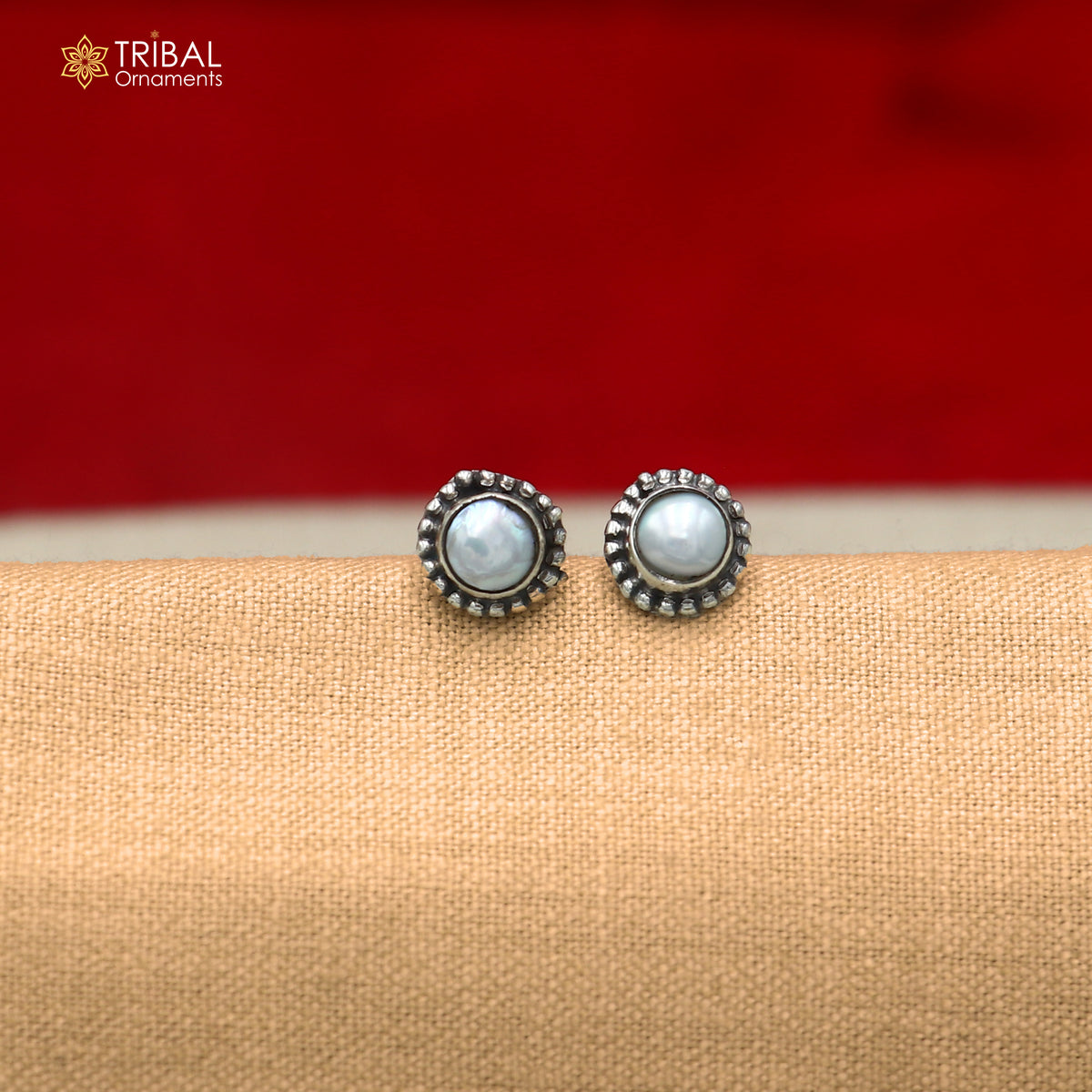 925 sterling silver pearl stone stud earring best jewelry er413