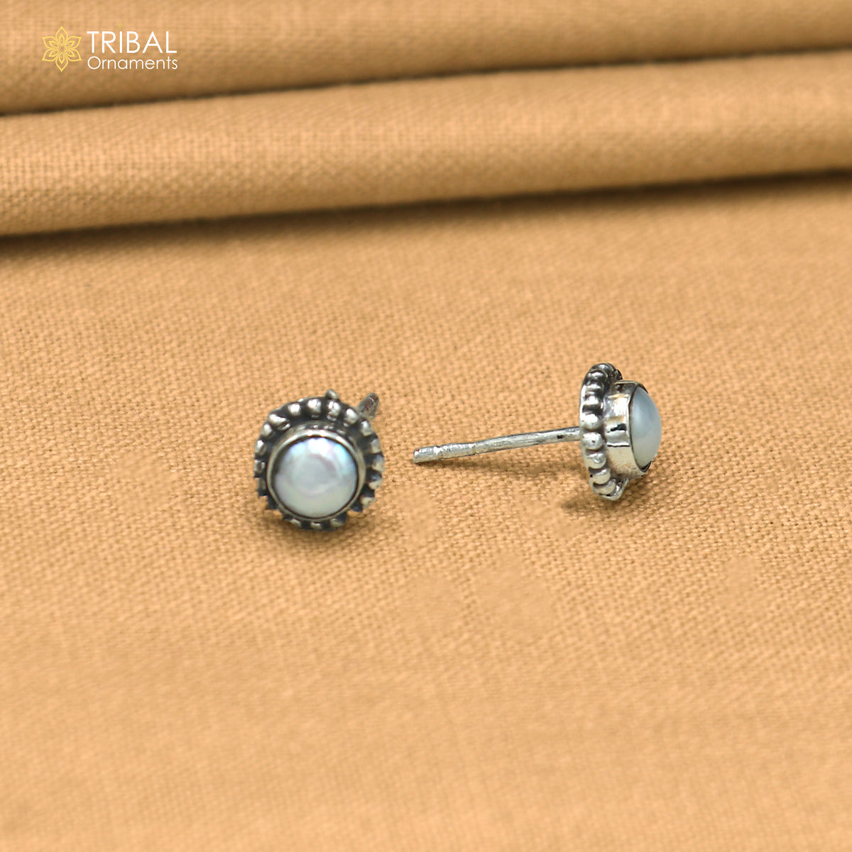 925 sterling silver pearl stone stud earring best jewelry er413