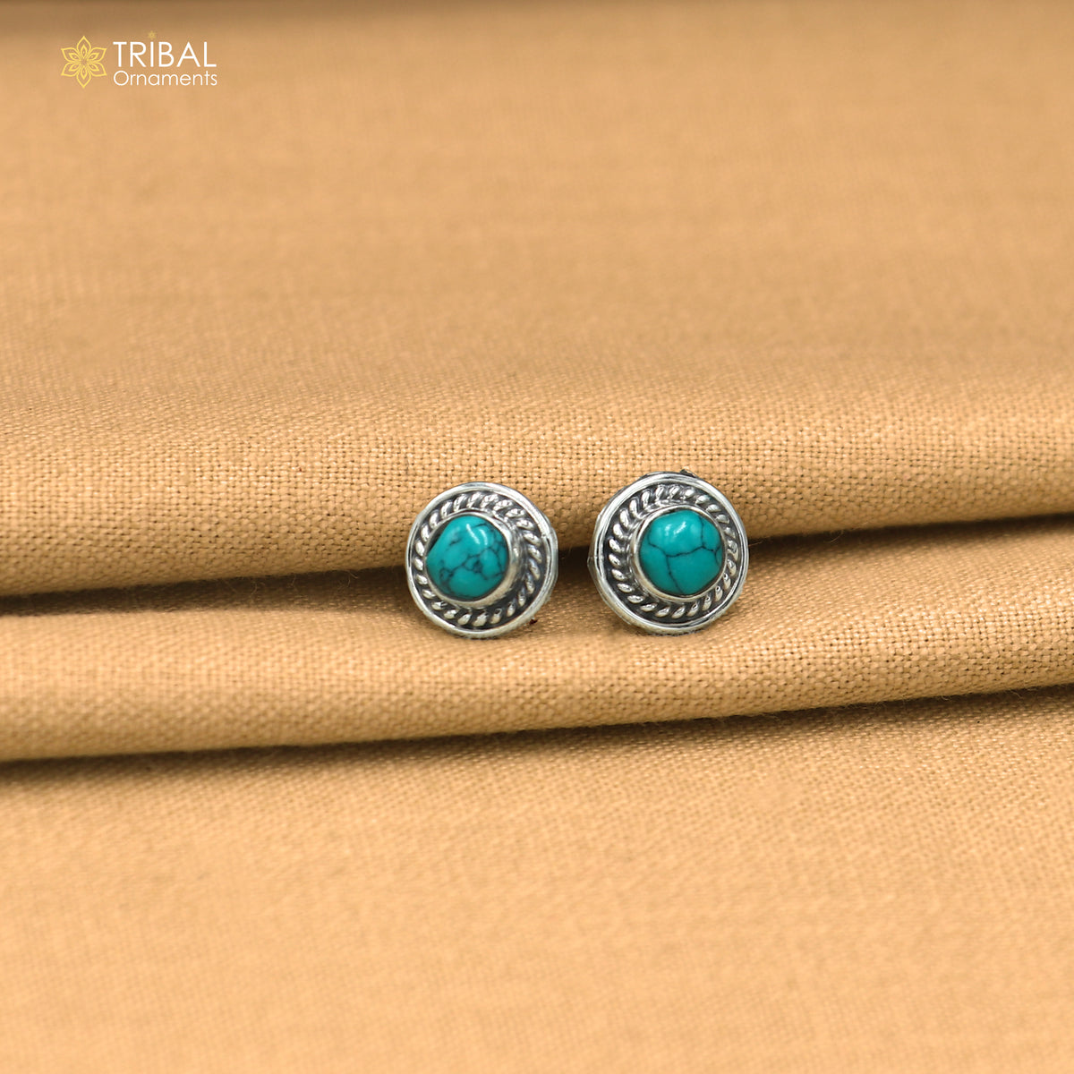 925 sterling silver turquoise stone stud earring best jewelry er414