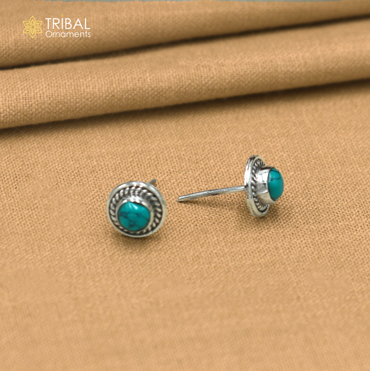 925 sterling silver turquoise stone stud earring best jewelry er414