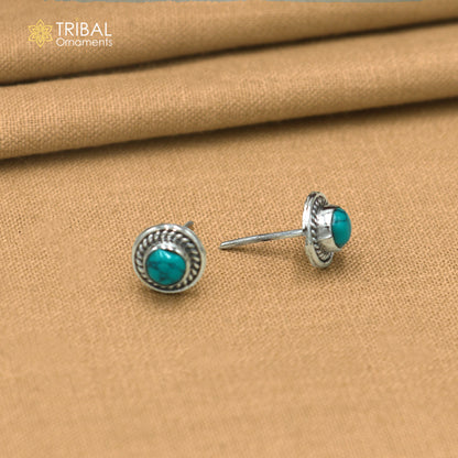 925 sterling silver turquoise stone stud earring best jewelry er414
