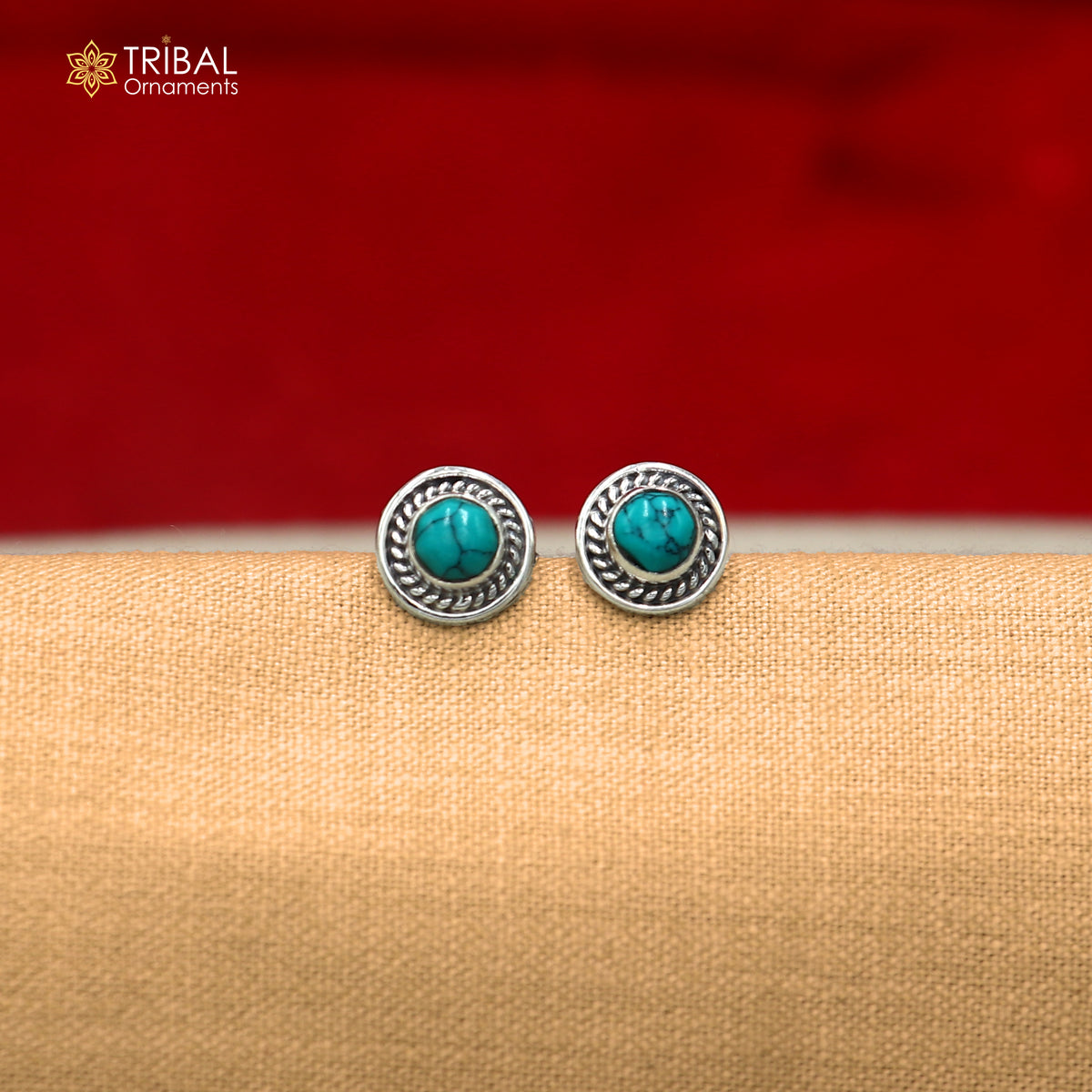 925 sterling silver turquoise stone stud earring best jewelry er414