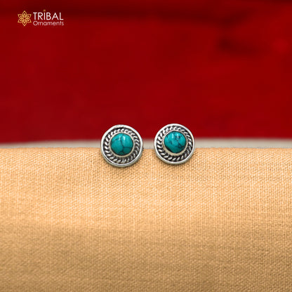 925 sterling silver turquoise stone stud earring best jewelry er414