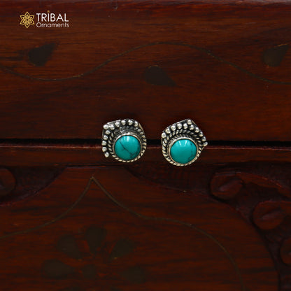 925 sterling silver turquoise stone stud earring best jewelry er415