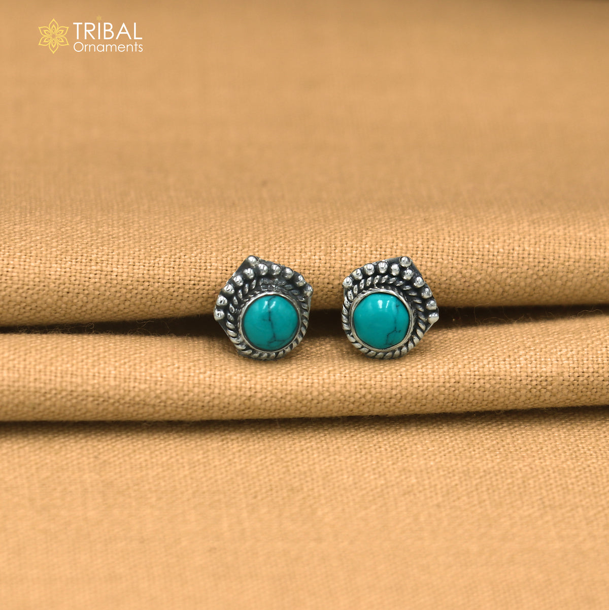 925 sterling silver turquoise stone stud earring best jewelry er415