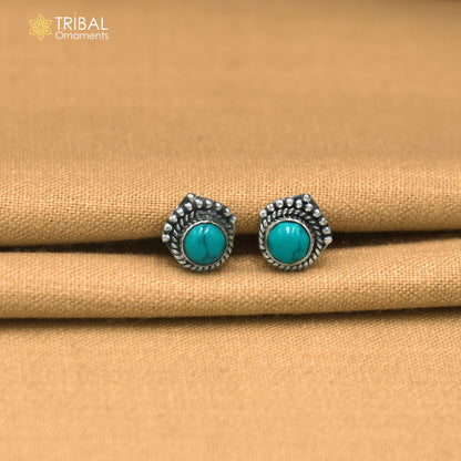 925 sterling silver turquoise stone stud earring best jewelry er415