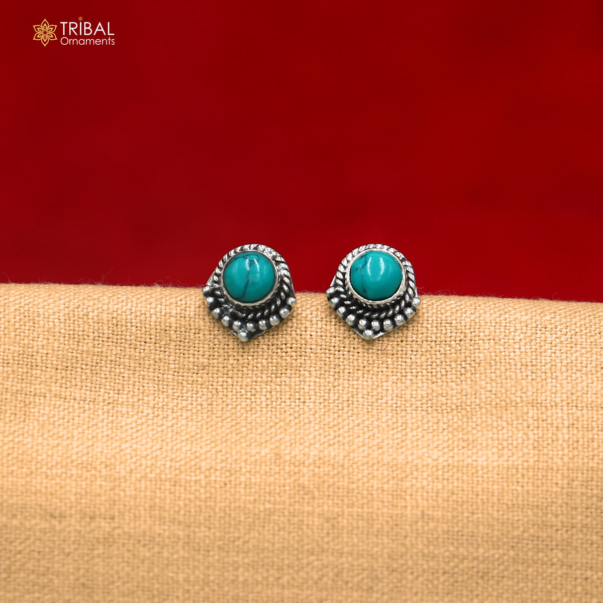925 sterling silver turquoise stone stud earring best jewelry er415