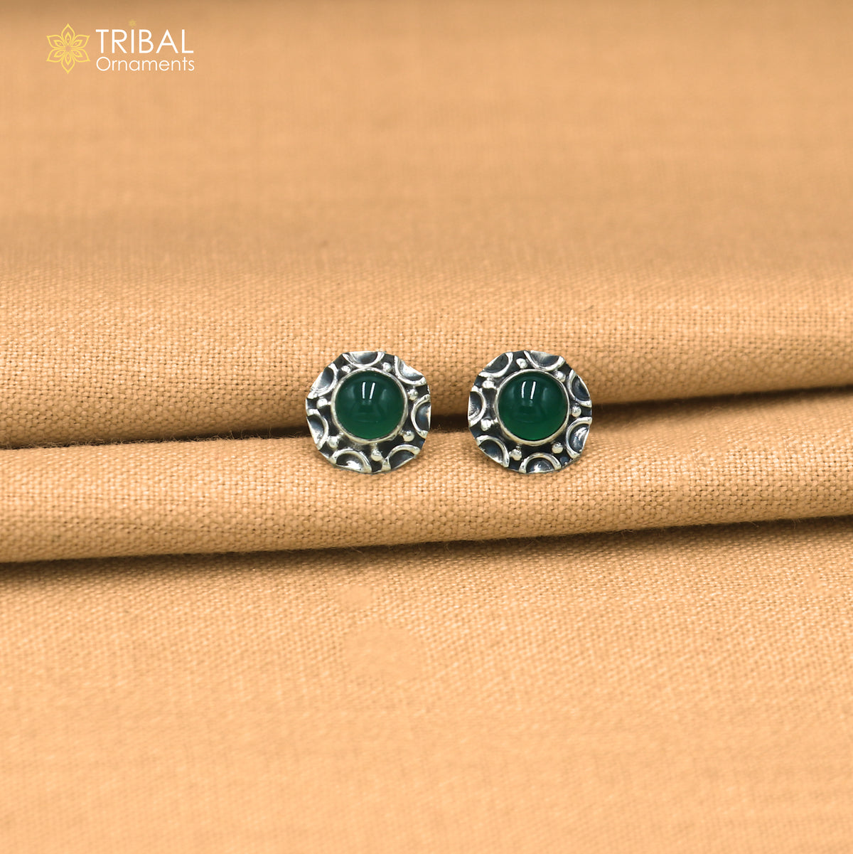 925 sterling silver green stone stud earring best jewelry er417