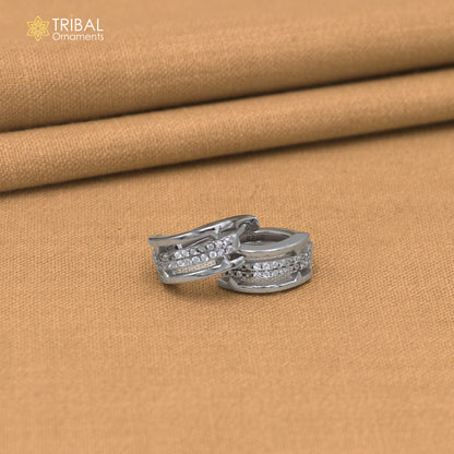 925 sterling silver zircon stone hoop earring er420