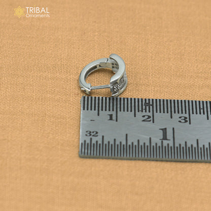 925 sterling silver zircon stone hoop earring er420
