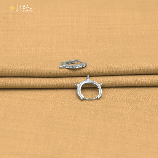 925 sterling silver zircone stone hoop earring er422