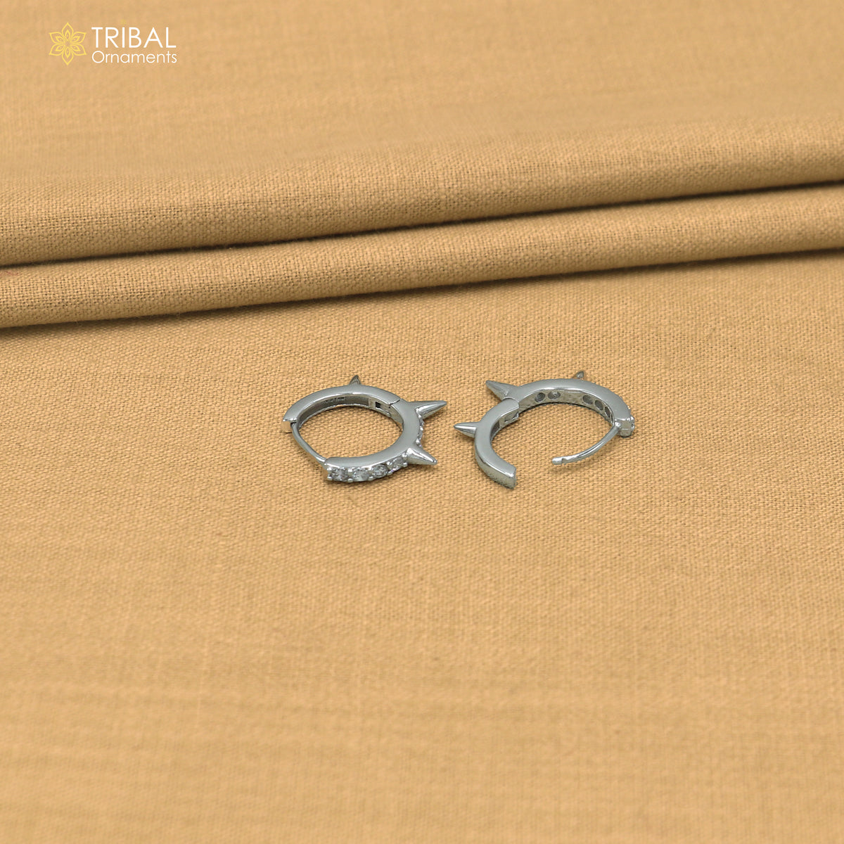 925 sterling silver zircone stone hoop earring er422