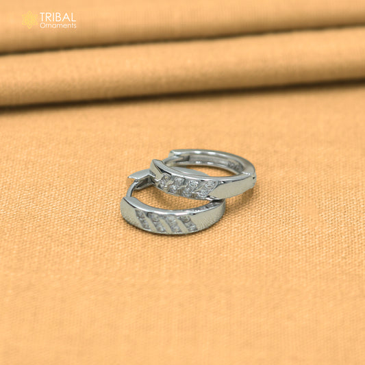 925 sterling silver zircon stone hoop earring jewelry er424