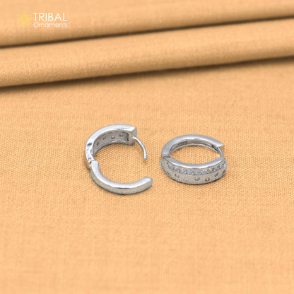 925 sterling silver zircon stone hoop earring er425