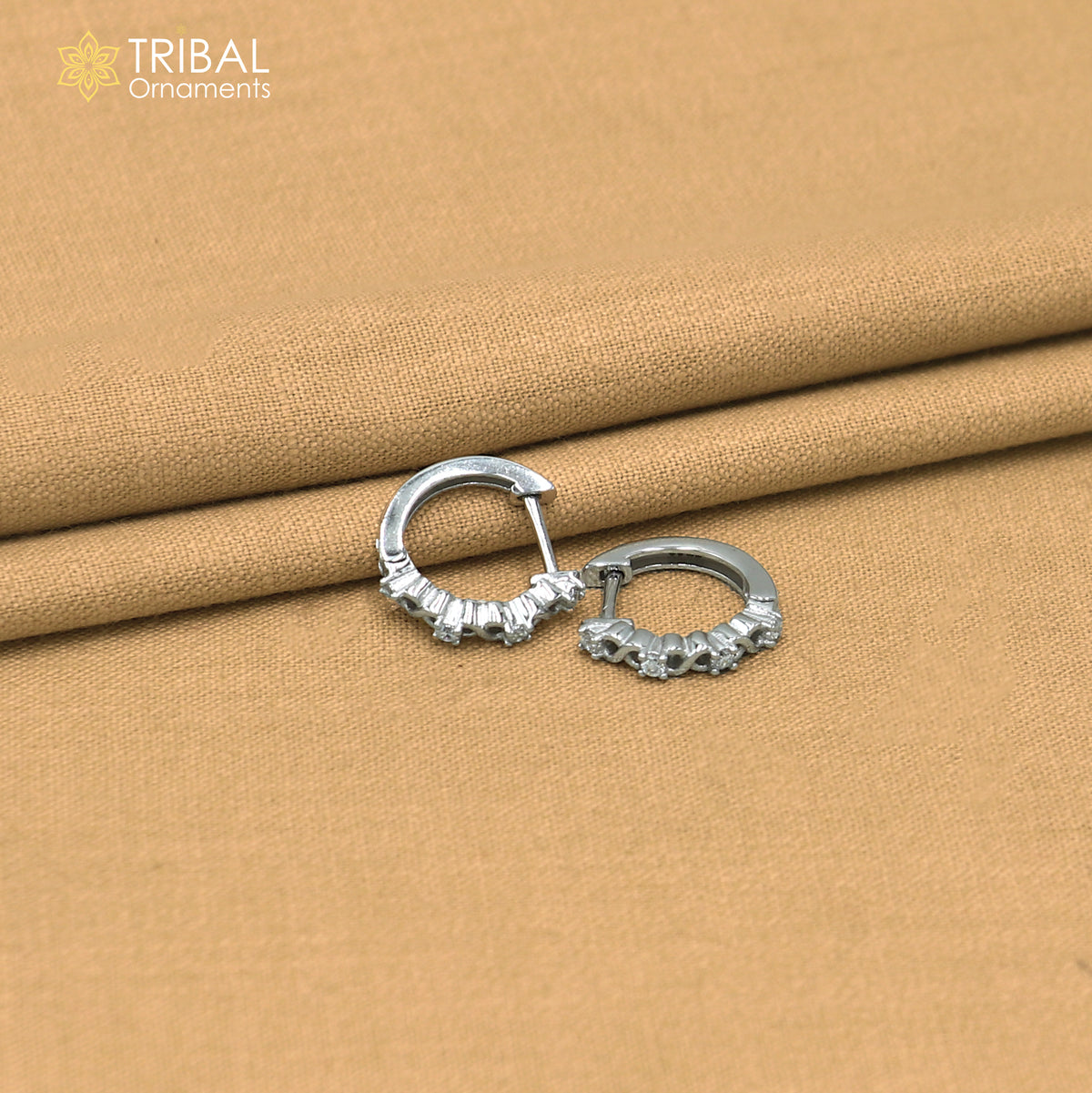 925 sterling silver stylish zircon stone hoop earring er426