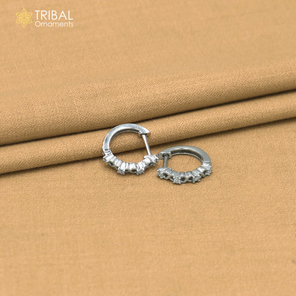 925 sterling silver stylish zircon stone hoop earring er426