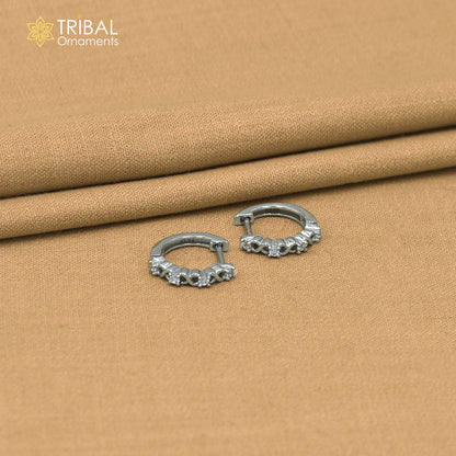 925 sterling silver stylish zircon stone hoop earring er426