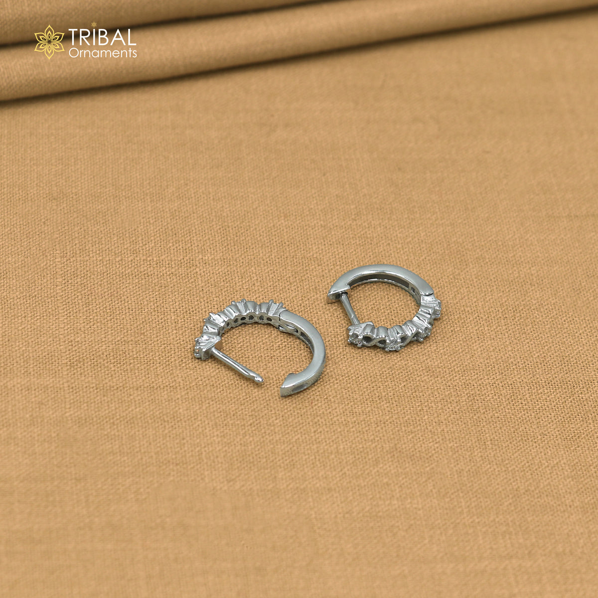925 sterling silver stylish zircon stone hoop earring er426