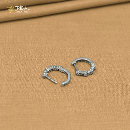 925 sterling silver stylish zircon stone hoop earring er426