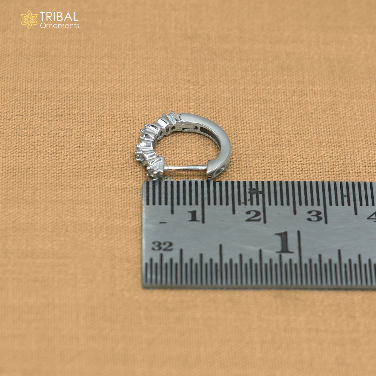 925 sterling silver stylish zircon stone hoop earring er426