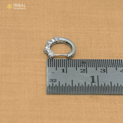 925 sterling silver stylish zircon stone hoop earring er426