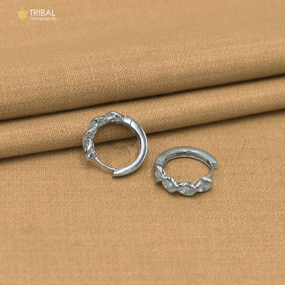 925 sterling silver zircon stone hoop earring er427